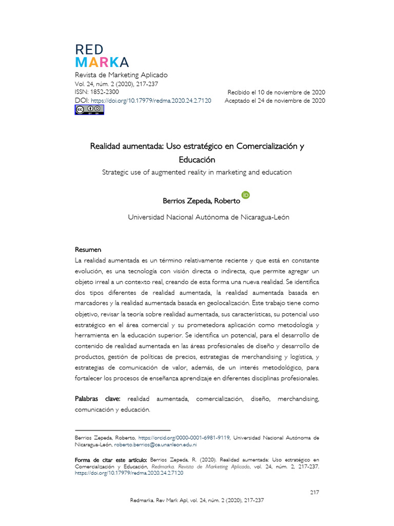 Realidad Aumentada en Marketing y Educación | PDF | Realidad aumentada ...