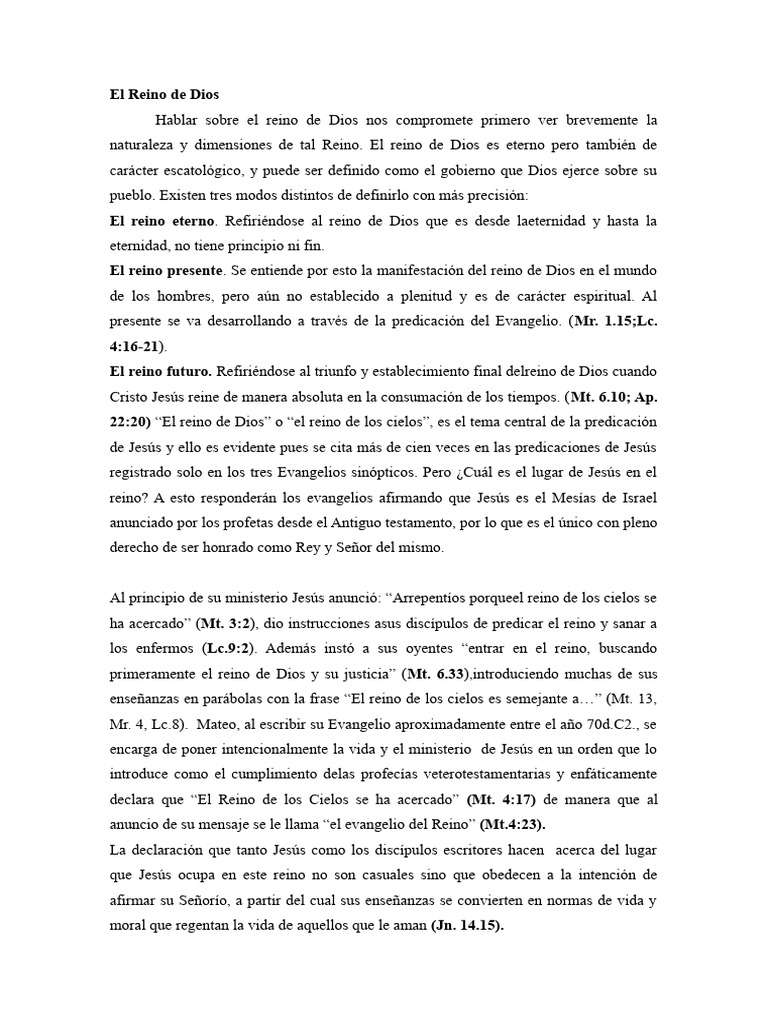Ética y Moral en el Reino de Dios | PDF | Jesús | Evangelio de Mateo