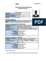 Form CMA-021B - Formulario de Filiación, Presentación Al Curso Vestibular