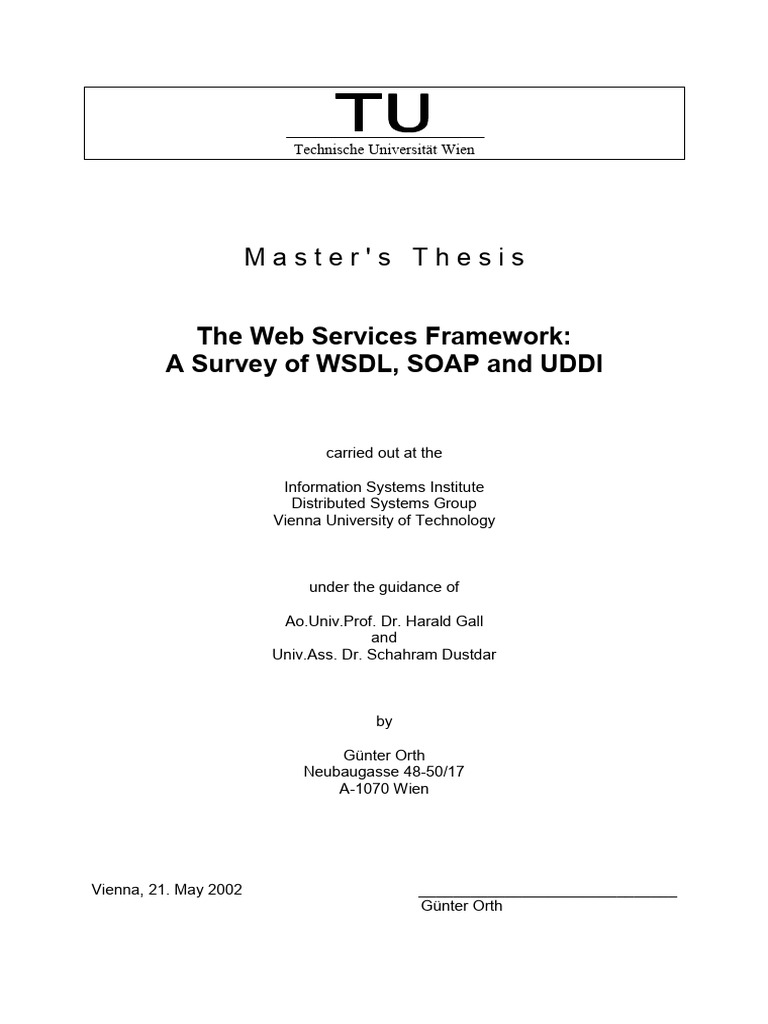 The Web Services Framework - A Survey of WSDL, SOAP, and UDDI | PDF
