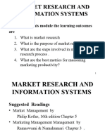 Market Research and Information Systems: at The End of This Module The Learning Outcomes Are