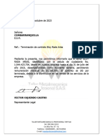 Carta Cesacion Laboral Eloy Rada