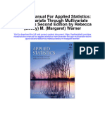 Solution Manual For Applied Statistics: From Bivariate Through Multivariate Techniques Second Edition by Rebecca (Becky) M. (Margaret) Warner