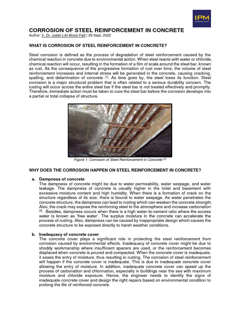 Corrosion of Steel Reinforcement in Concrete | PDF