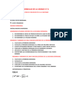 Formulas de La Unidad 3 Y 4: F (X) X + C