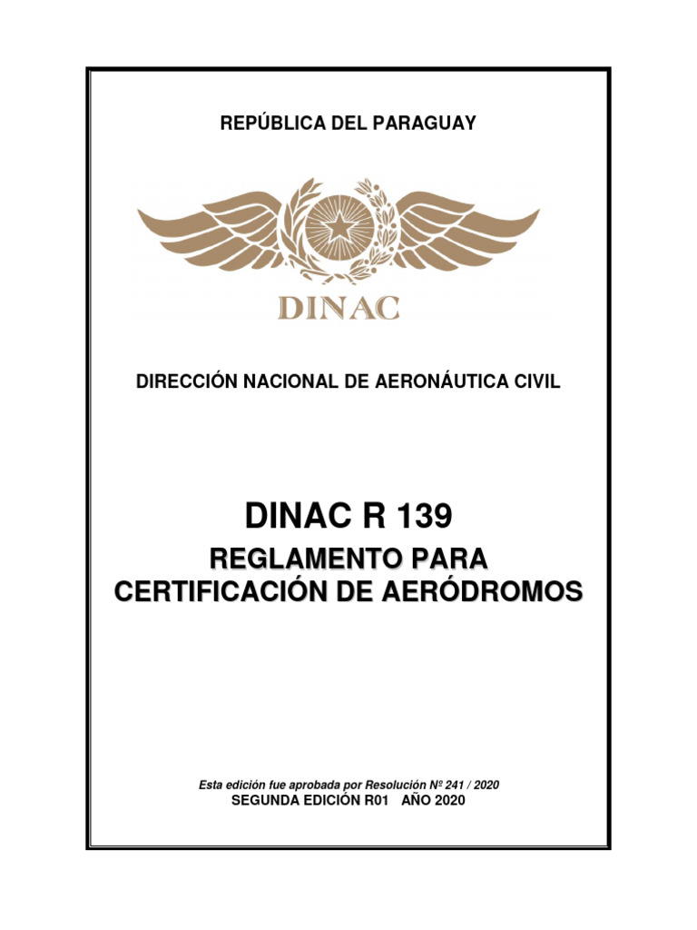 Dinac - R - 139-Reglamento - para - Certificacion - de - Aerodromos ...