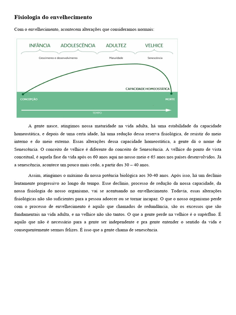 Fisiologia do Envelhecimento e Senescência | PDF | Envelhecimento ...