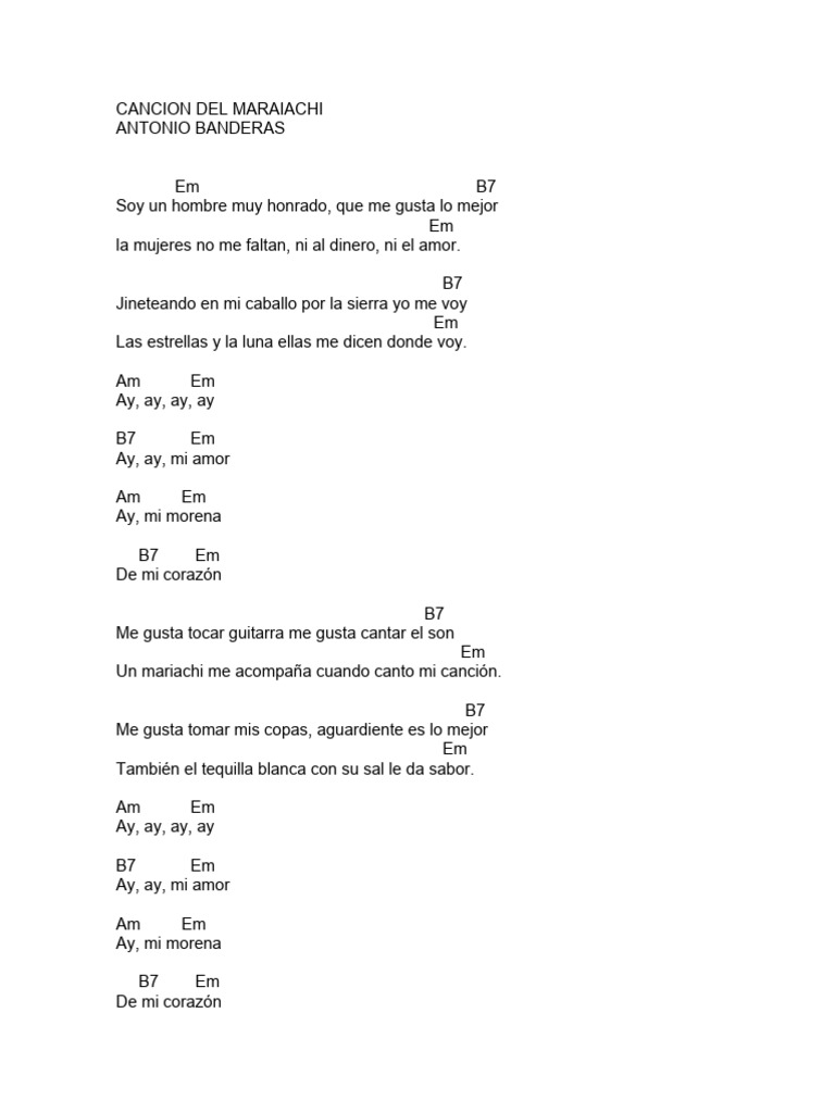 Cancion Del Mariachi Antonio Banderas | PDF