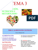 Presentación. Tema 3 - Alimentación e Nutrición