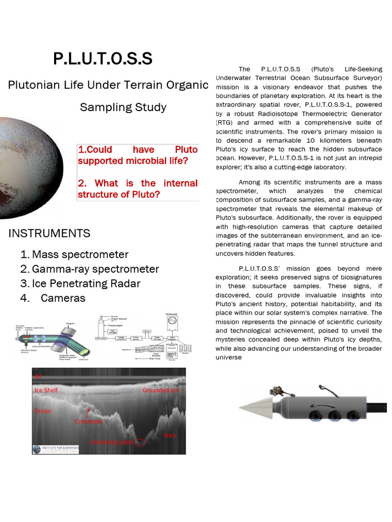 Pluto Subsurface Ocean Exploration | PDF | Pluto | Curiosity (Rover)