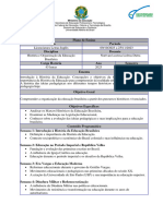 Plano de Ensino - História e Organização Da Educação Brasileira