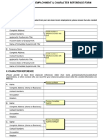 Employment Character Reference Form