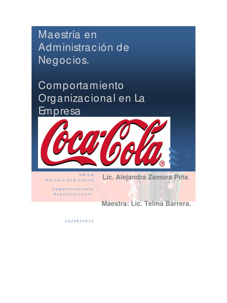 Empresa Coca Cola  Liderazgo  Liderazgo y tutoría