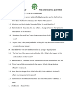 English HL Poetry 2023 Five Fundamental Questions