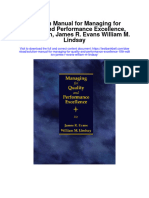 Instant Download Solution Manual For Managing For Quality and Performance Excellence 10th Edition James R Evans William M Lindsay PDF Scribd