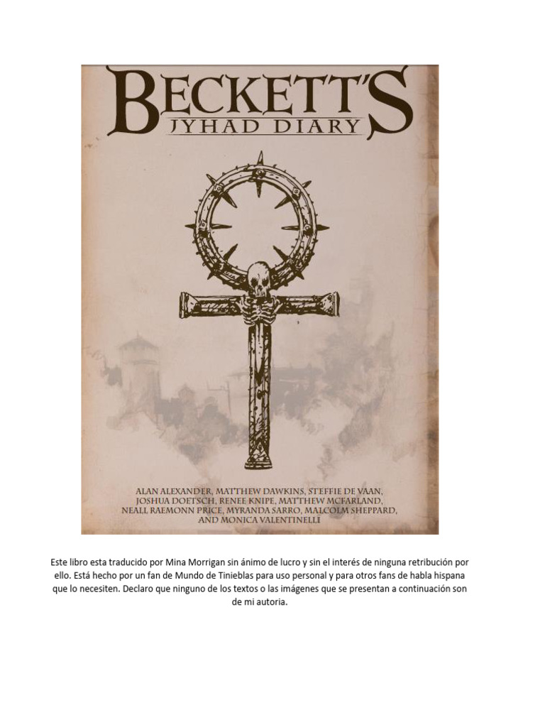 Beckett's Jyhad Diary Spanish PDF Samuel Beckett Jacob
