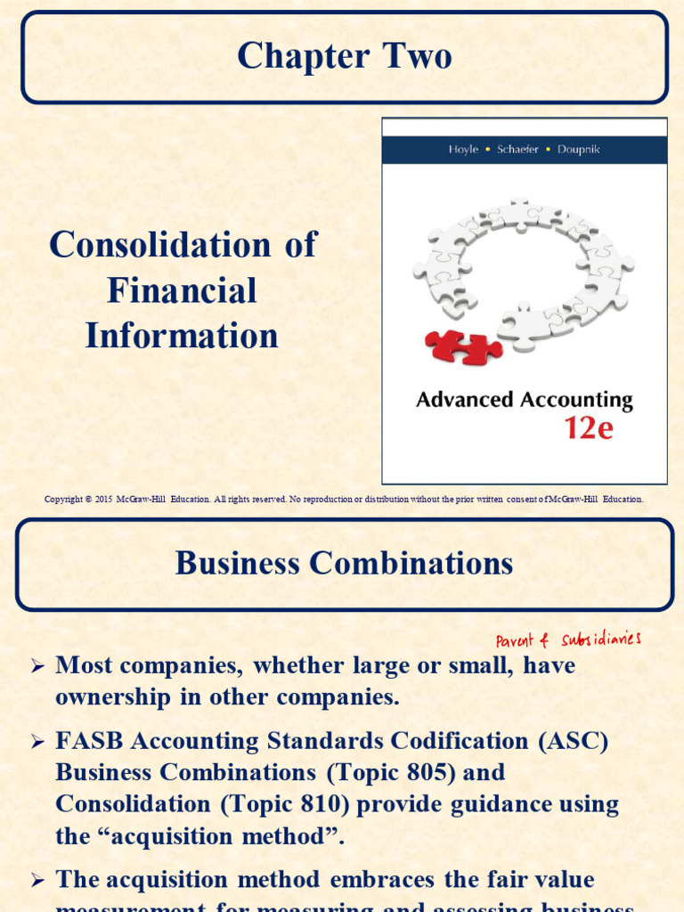 Advanced Accounting - CH 2 | PDF | Debits And Credits | Consolidation ...