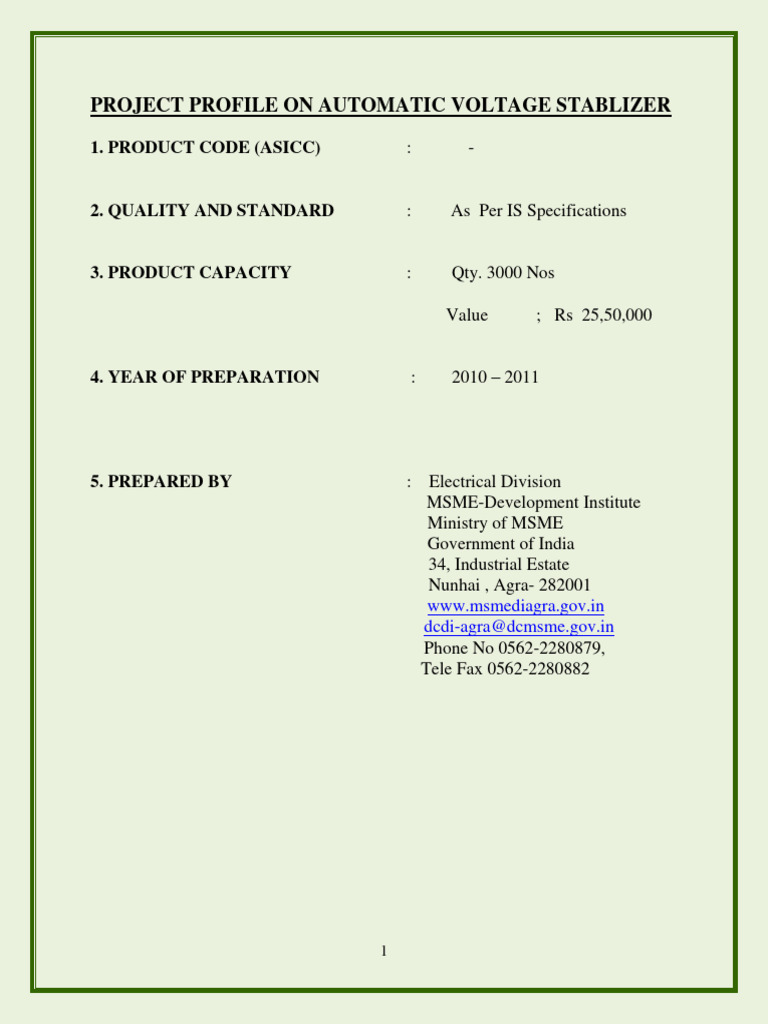 Voltage Stabilizer Plant Cost Analysis | PDF | Soldering | Printed ...
