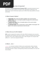 Questionnaire For Python Developer