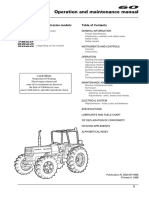 Operation and Maintenance Manual: Valid For The Following Tractor Models