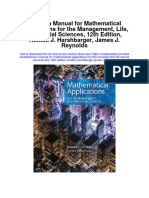 Solution Manual For Mathematical Applications For The Management, Life, and Social Sciences, 12th Edition, Ronald J. Harshbarger, James J. Reynolds