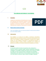 Sesion de Aprendizaje - Las Ciencias Naturales y Sus Ramas