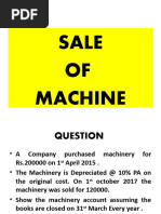 Dep & Sale of Machine