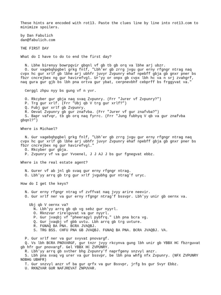 ROT13 Puzzle Guide by Dan Fabulich | PDF | Religion & Spirituality