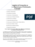 Curso Completo de Formación en Hipnoterapia e Hipnosis para Profesionales