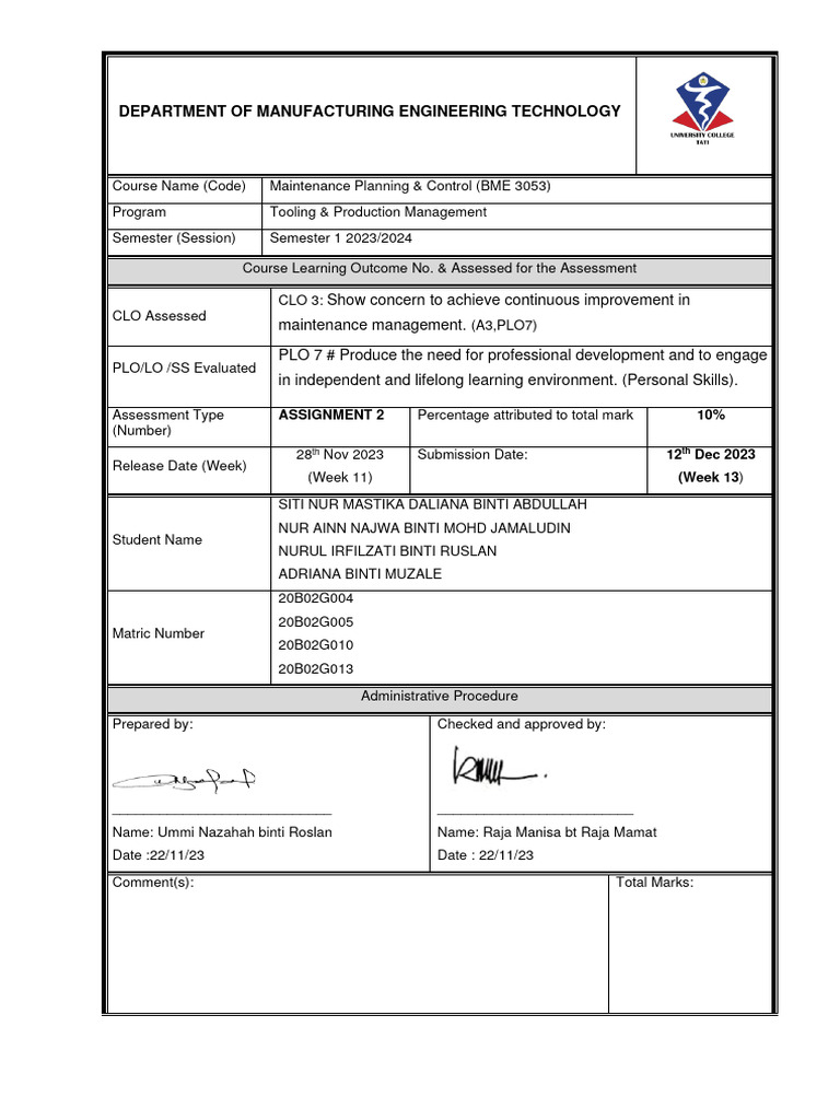 Total Productive Maintenance Analysis | PDF | Business Process ...