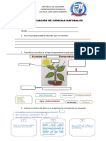 Evaluacion de Ciencias Naturales Quinto