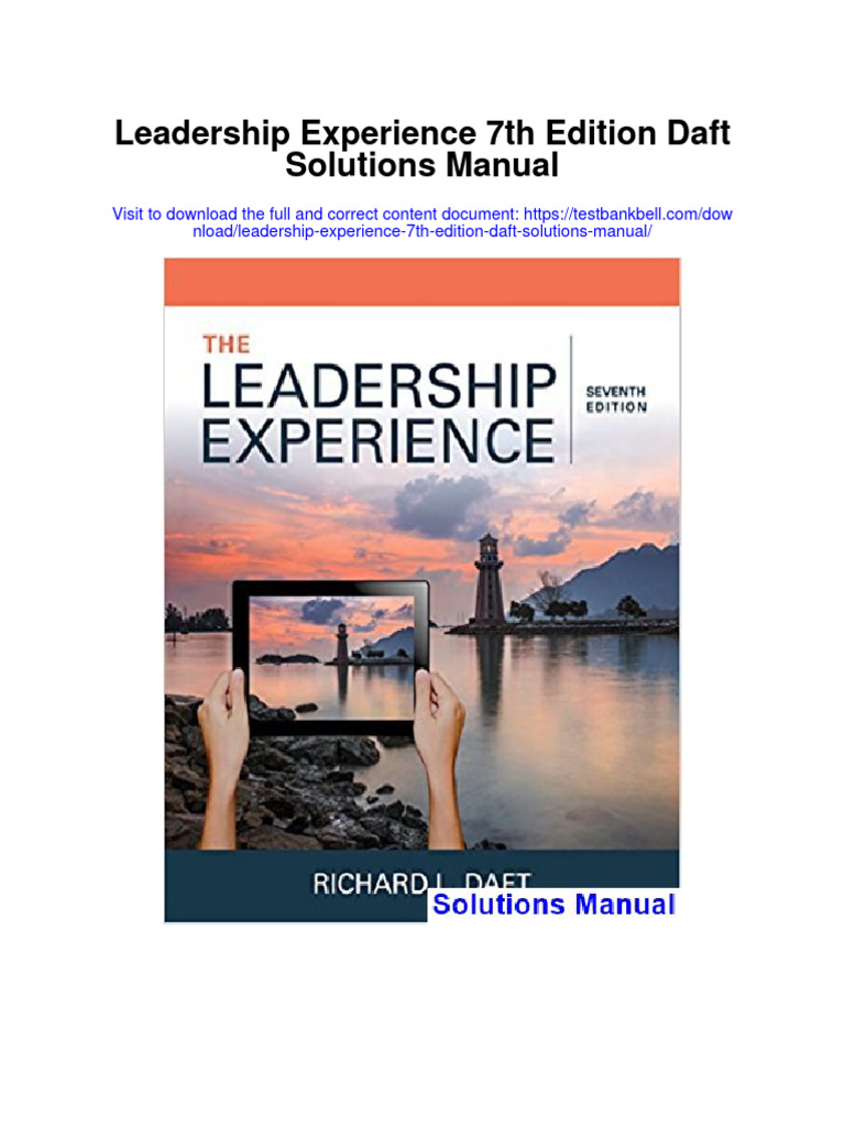 Instant Download Leadership Experience 7th Edition Daft Solutions ...