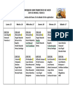 Rol de Servicio Semana Del 25 Al 30 de Septiembre Del 2023