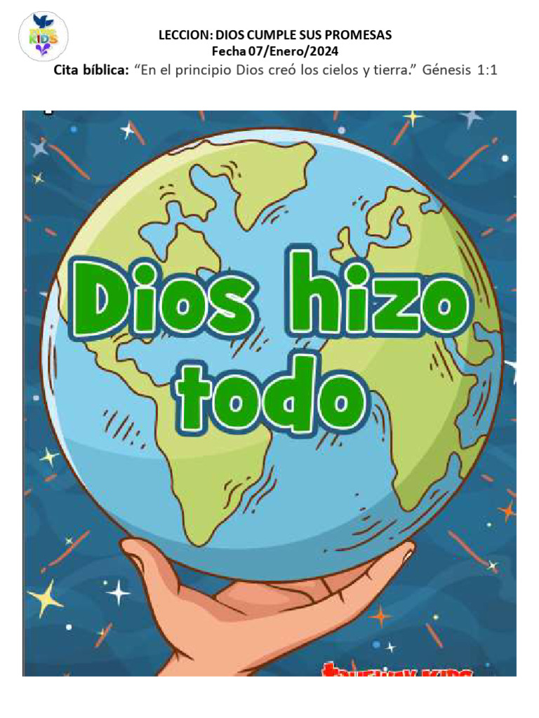 LECCION DIOS CUMPLE SUS PROMESAS | PDF | Narrativa de la creación del ...