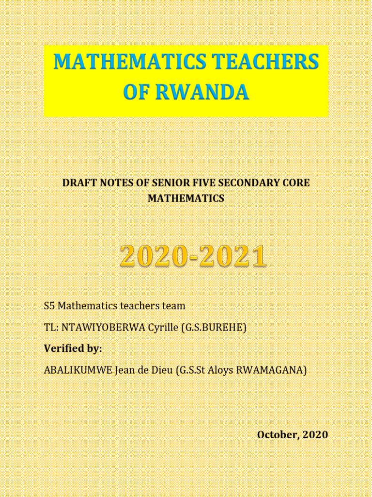 S5 Mathematics Draft Notes 2020 | PDF | Trigonometric Functions ...