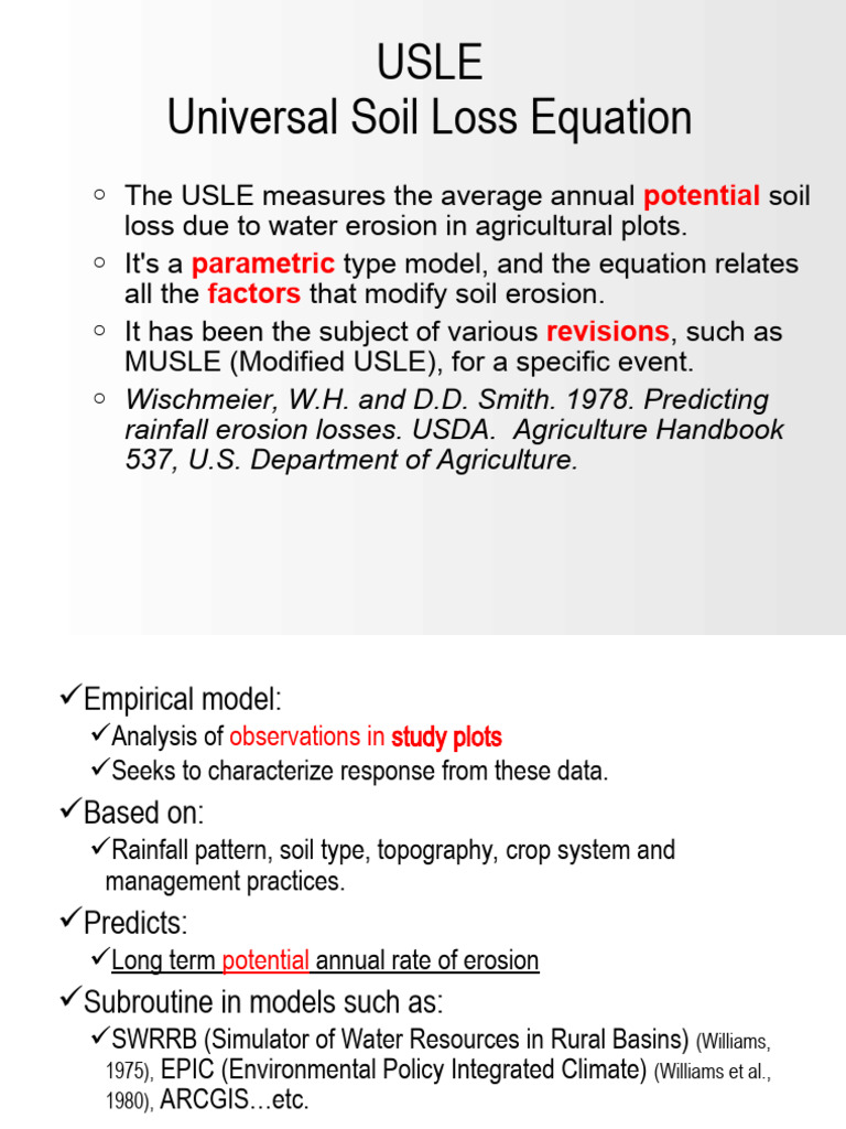 Understanding the Universal Soil Loss Equation | PDF | Science ...