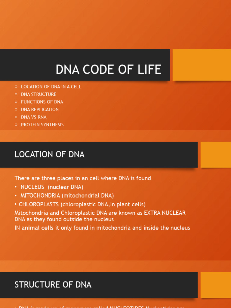 Dna Code of Life | PDF | Dna | Biosynthesis