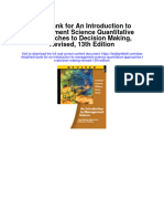 Instant Download Test Bank For An Introduction To Management Science Quantitative Approaches To Decision Making Revised 13th Edition PDF Scribd