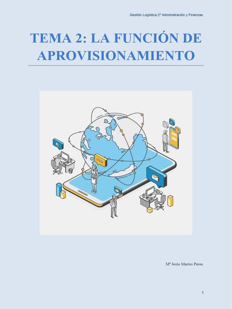 Tema 2 - La Función de Aprovisionamiento | PDF | Obtención | Logística