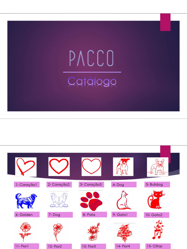 Símbolos e Desenhos para Garrafas Pacco | PDF