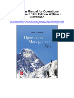 Instant Download Solution Manual For Operations Management 14th Edition William J Stevenson PDF Scribd