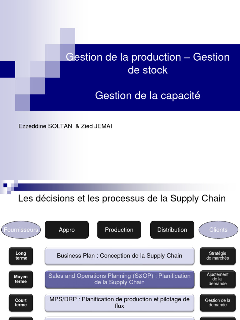 Gestion de la capacité en Supply Chain | PDF | Logistique | Planification