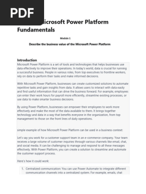 PL900 Microsoft Power Platform Fundamentals(mod1)