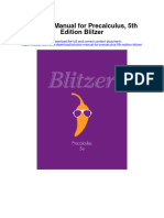 Instant Download Solution Manual For Precalculus 5th Edition Blitzer PDF Scribd