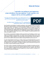 Nota de Prensa: Pleno Presupuestos Municipales Huelva 21024