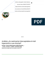 Análisis: ¿Es Realmente Interceptable El Misil Hipersónico Ruso Kinzhal?