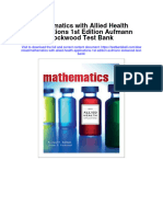 Instant Download Mathematics With Allied Health Applications 1st Edition Aufmann Lockwood Test Bank PDF Scribd