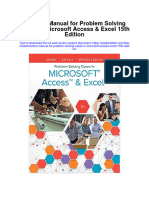 Instant Download Solution Manual For Problem Solving Cases in Microsoft Access Excel 15th Edition PDF Scribd
