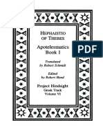 Hindsight Greek Track 06 Hephaistios of Thebes Apotelesmatics Book I