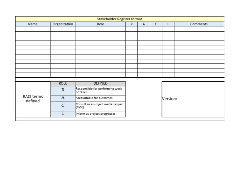 Stakeholder Register Template | PDF